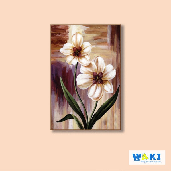 Tranh treo tường hoa lá phong cách sơn dầu - W028
