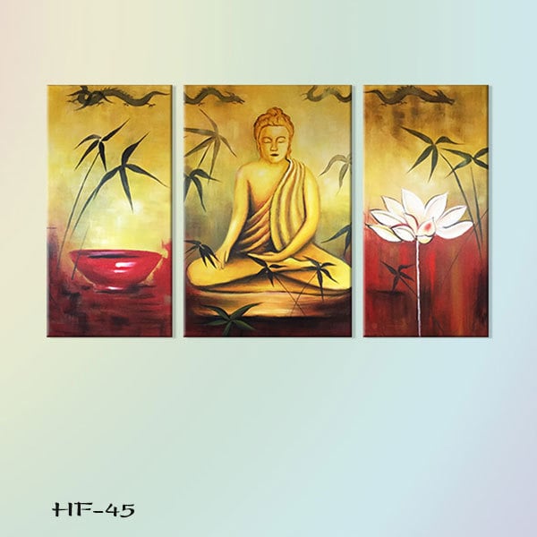 Bộ 3 tranh Phật giáo | Tranh treo phòng thờ Phật Thích ca - W287