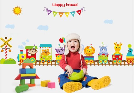 Decal dán tường "Đoàn Tàu Thú " - WD004