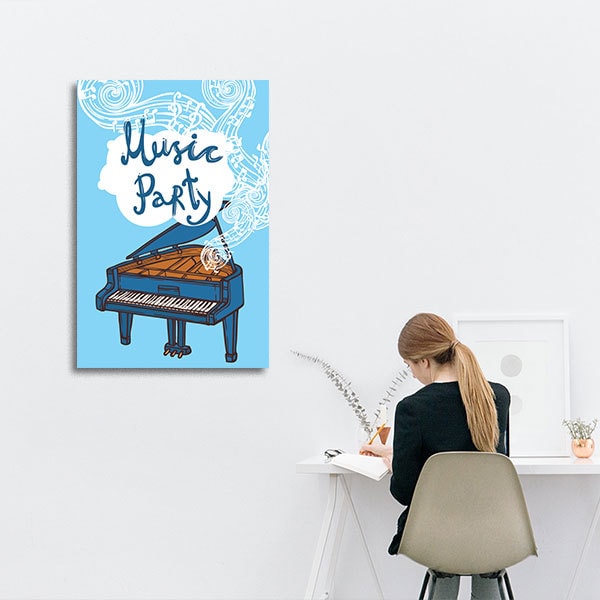 Tranh trang trí quán cà phê về âm nhạc "Music Party" W415 Tranh trang trí quán cà phê về âm nhạc "Music Party" W415