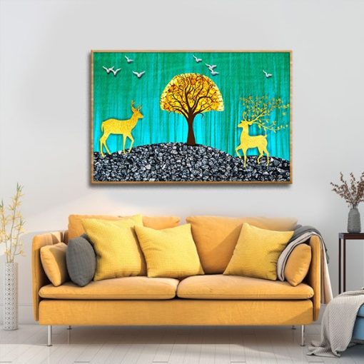 Tranh treo tường hươu sao nghệ thuật W442