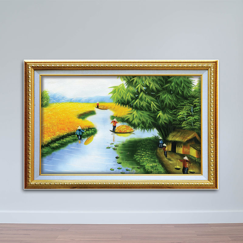 Tranh đồng quê nam bộ thanh bình- W978 Tranh đồng quê nam bộ thanh bình- W978