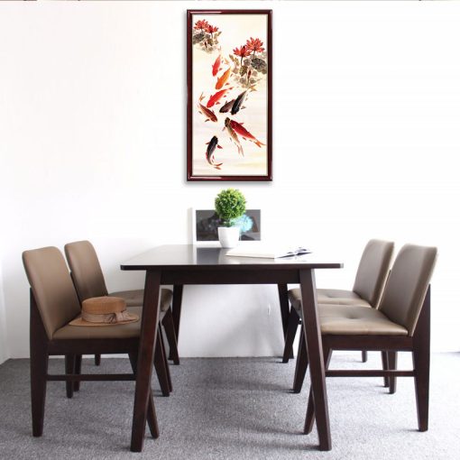 Tranh Cửu Ngư Quần Hội - Tranh cá chép đẹp W1489