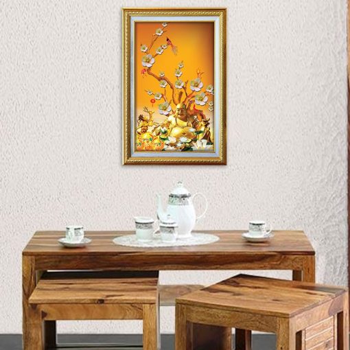 Tranh Kim Tiền Hoa Mai | Tranh Phật Di Lặc- W1595