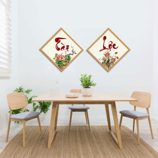 Bộ 2 tranh thư pháp chữ Tài Lộc - Tranh thư pháp ngày tết W1427