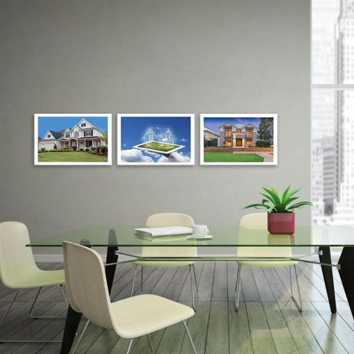 Bộ 3 tranh treo tường bất động sản | Tranh nhà đẹp W1799