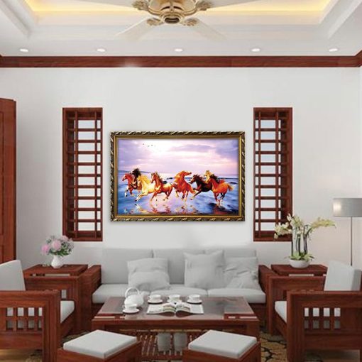 Tranh bát mã hải đồ | Tranh treo tường phòng khách - W1796