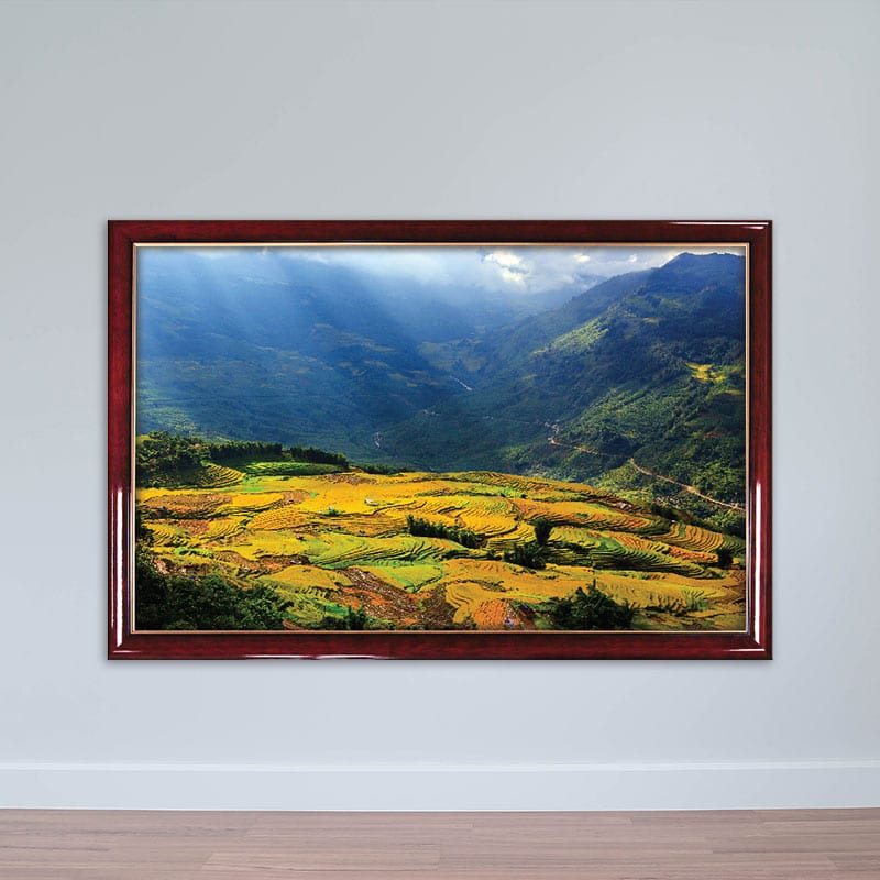 Tranh phong cảnh Tây Bắc Việt Nam | Tranh Ruộng Bậc Thang - W1736 Tranh phong cảnh Tây Bắc Việt Nam | Tranh Ruộng Bậc Thang - W1736