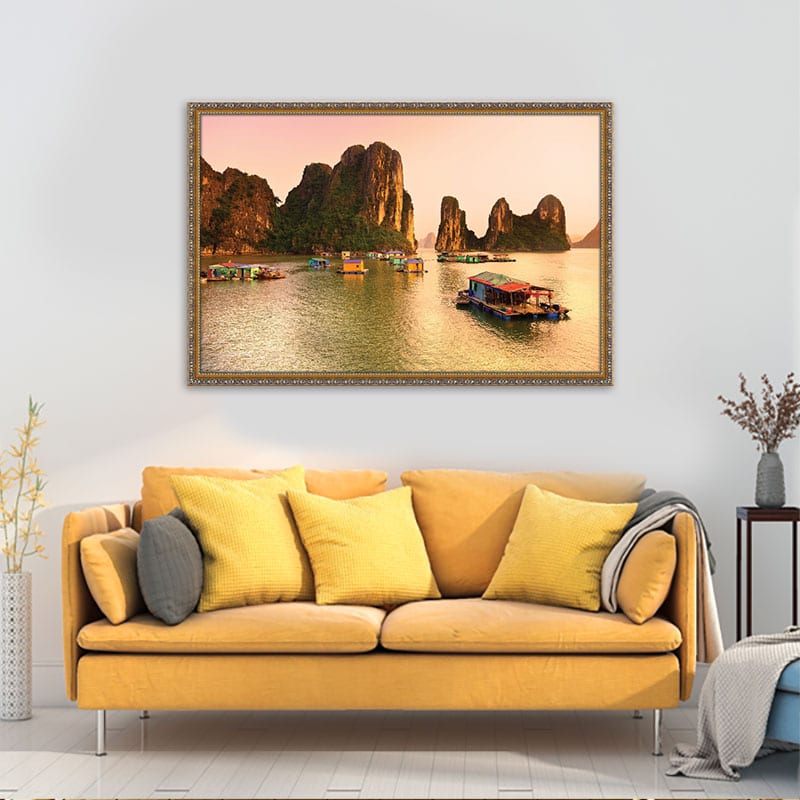 Tranh trang trí phòng khách hình Vịnh Hạ long W1835 Tranh trang trí phòng khách hình Vịnh Hạ long W1835