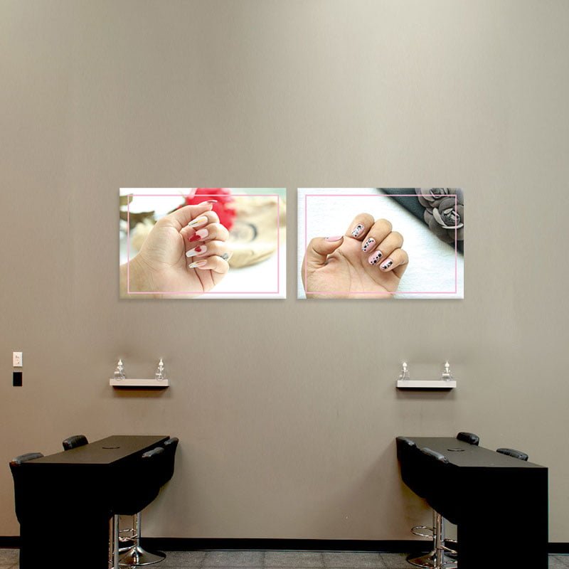 Bộ 2 tranh trang trí tiệm Nail "Móng tay đẹp" W2058 Đặt mua Bộ 2 tranh trang trí tiệm Nail "Móng tay đẹp" W2058