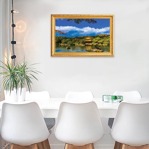 Tranh chủ đề Nhật Bản "Đền Kinkakuji" | Tranh treo phòng họp W3170