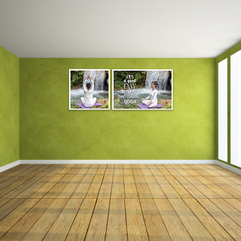 Bộ 2 tranh treo tường Yoga bên bờ suối | Tranh trang trí phòng Yoga đẹp W3228 Bộ 2 tranh treo tường Yoga bên bờ suối | Tranh trang trí phòng Yoga đẹp W3228