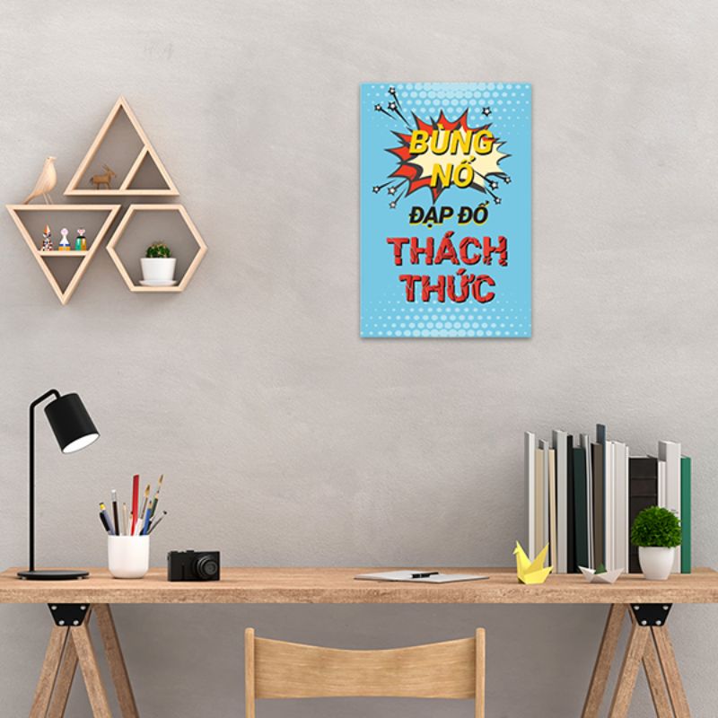 Tranh tạo động lực "Bùng nổ đạp đổ thách thức" | Tranh cổ động W3338 Tranh tạo động lực "Bùng nổ đạp đổ thách thức" | Tranh cổ động W3338