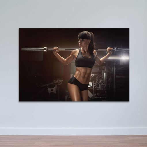 Tranh "Cô gái tập tạ" chất | Ảnh đẹp phòng GYM W6127