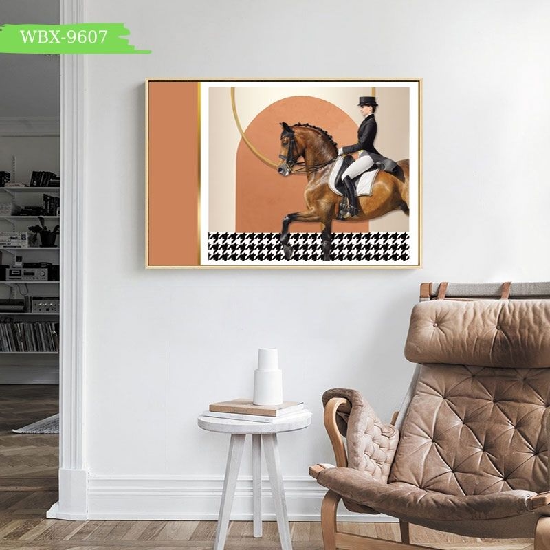 Đặt mua Tranh hiện đại cao cấp "Quý ông cưỡi ngựa" | Tranh gương mẫu mới WBX-9607