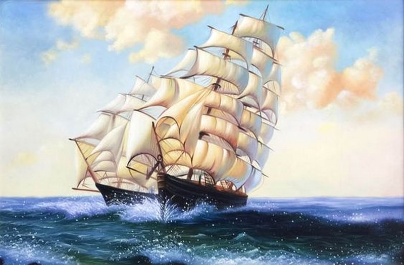 Tranh phong thủy cho người mệnh Thổ - thuận buồm xuôi gió