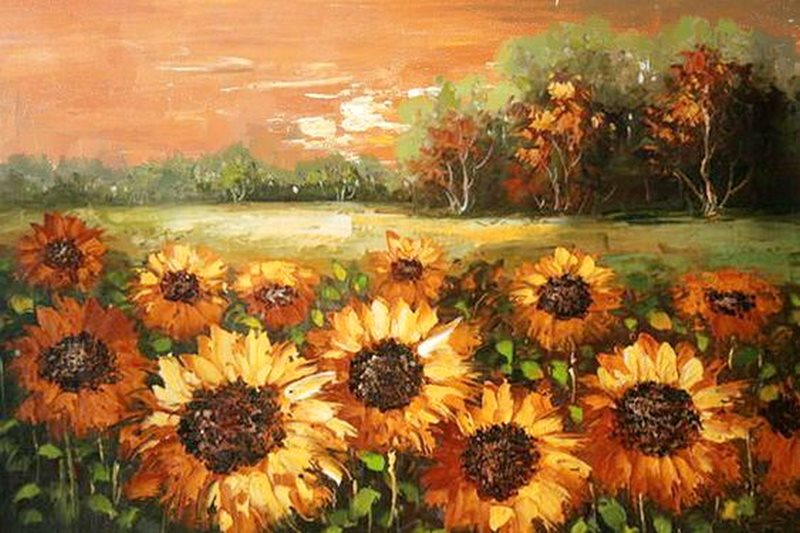 Tranh cho người tuổi Hợi hợp phong thủy tranh cho người tuổi hợi - hoa hướng dương
