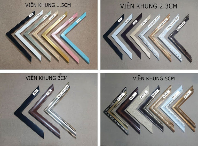 Một số mẫu khung ảnh tại xưởng tranh Waki