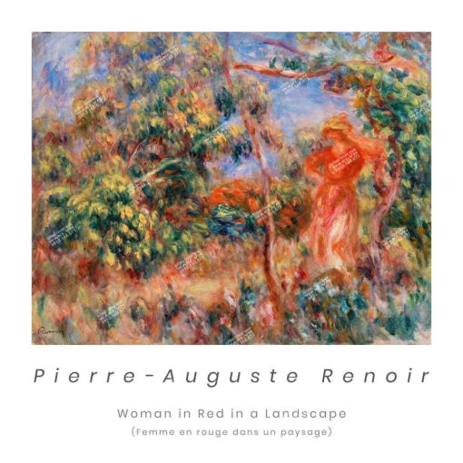 Xuongtranhwaki 0909439071 Auguste Renoir Art Print, Famous Painting, Woman In Red In A Landscape