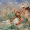 Đặt mua Tranh sơn dầu "Girls in the Grass Arranging a Bouquet" (1890) của họa sĩ Pierre-Auguste Renoir | Tranh phòng ngủ WR7193
