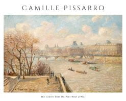 Xuongtranhwaki 0909439071 Camille Pissarro Art Print, Famous Painting Of The Louvre From The Pont Neuf Wall Poster
