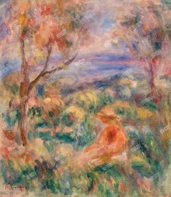 Xuongtranhwaki 0909439071 Pierre Auguste Renoir Art Print, Famous Painting, Seated Woman With Sea In The Distance 3