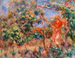 Xuongtranhwaki 0909439071 Pierre Auguste Renoir Art Print, Famous Painting, Woman In Red In A Landscape