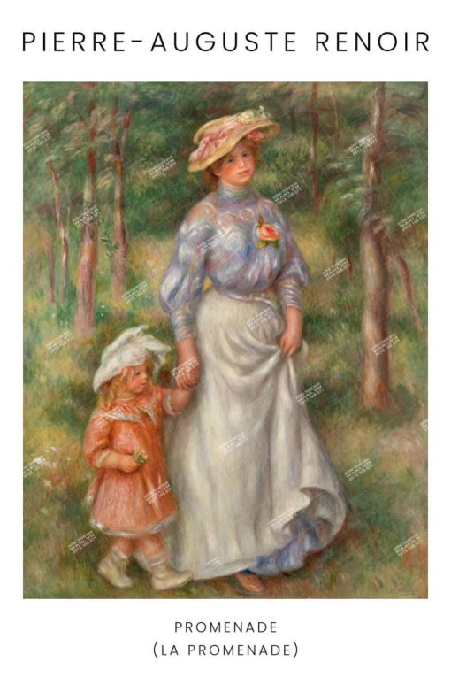 Xuongtranhwaki 0909439071 Renoir Promenade Art Print, Vintage Painting Wall Art