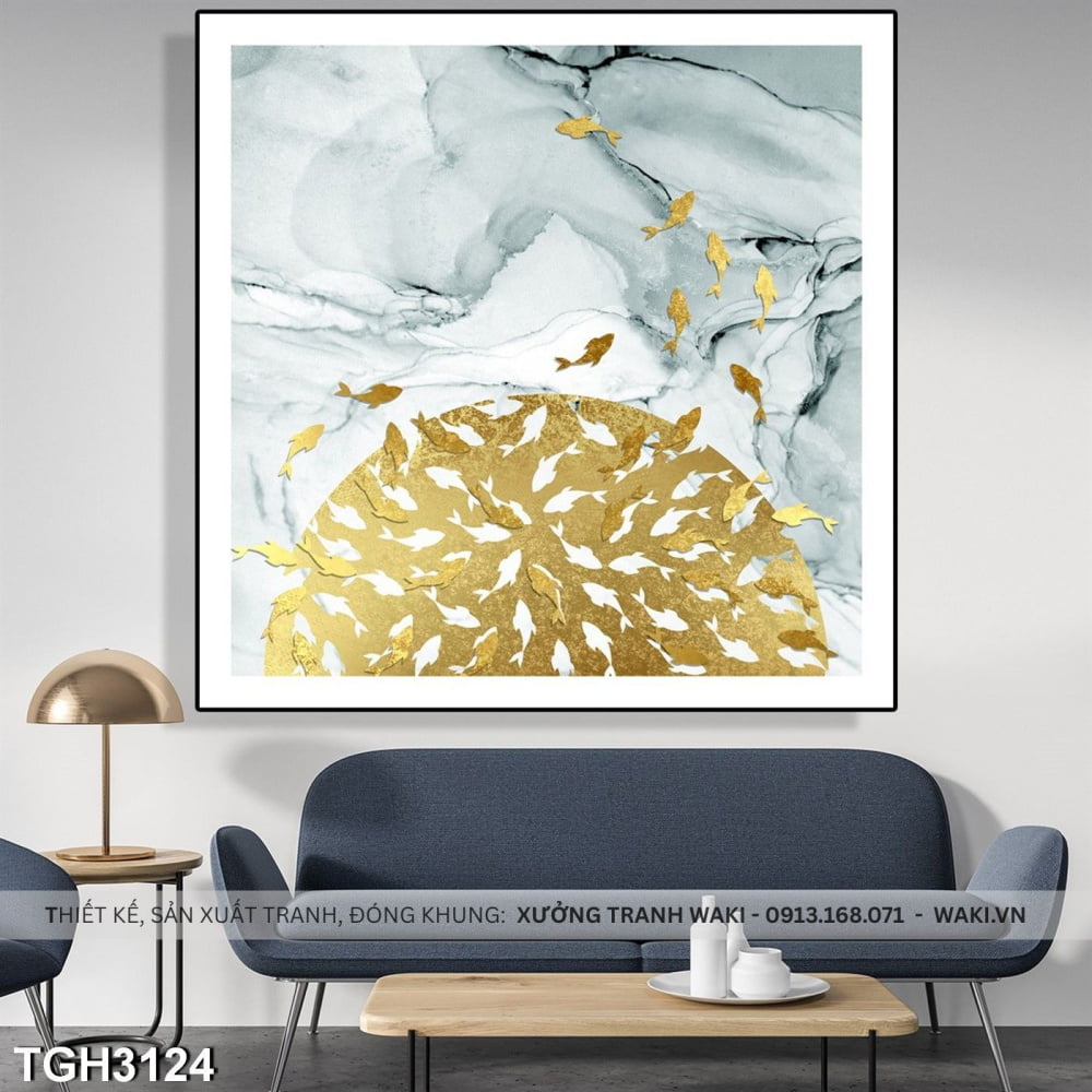 Tranh canvas " Đàn cá vàng " | Tranh phòng khách WR7748 Đặt mua Tranh canvas " Đàn cá vàng " | Tranh phòng khách WR7748