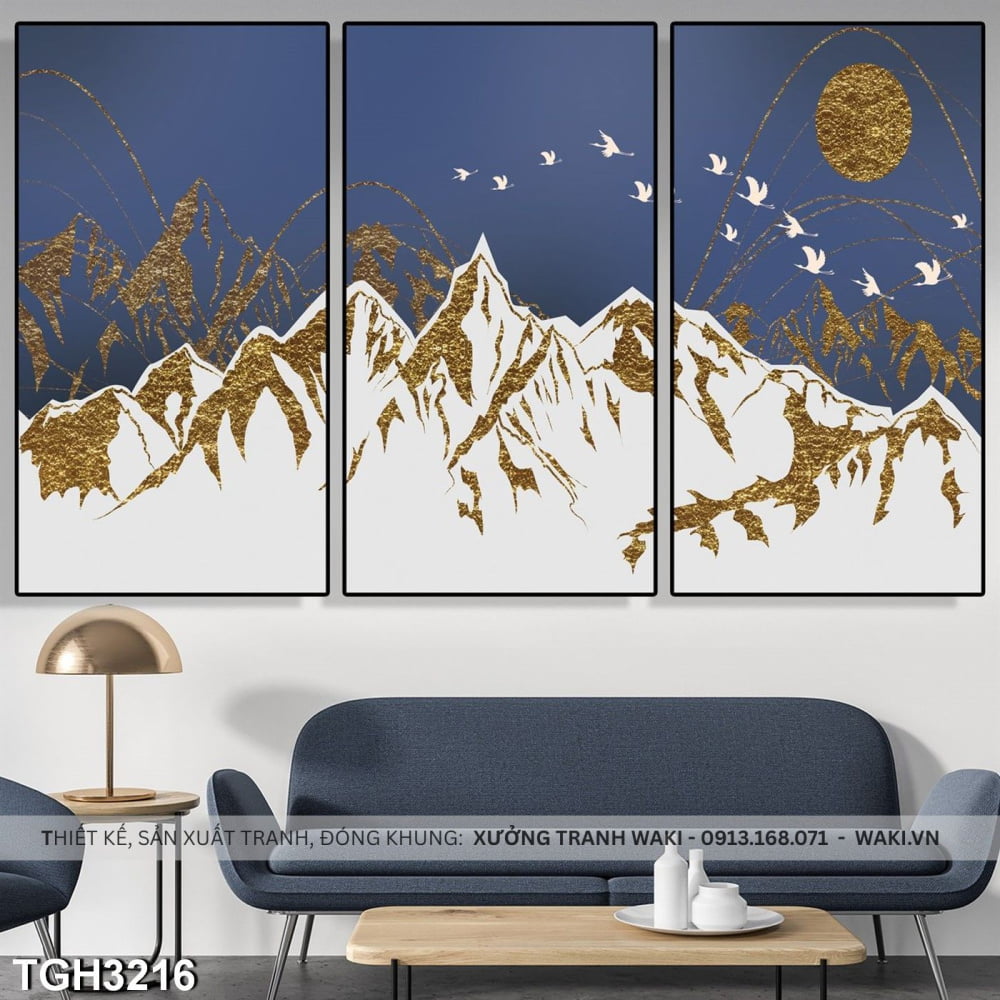 Bộ 3 tranh canvas " Golden Mountain " | Tranh treo tường WR7677 Đặt mua Bộ 3 tranh canvas " Golden Mountain " | Tranh treo tường WR7677
