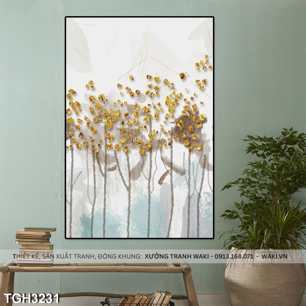 Tranh trang trí " Rừng vàng ánh kim " | Tranh phòng khách WR7661 Đặt mua Tranh trang trí " Rừng vàng ánh kim " | Tranh phòng khách WR7661