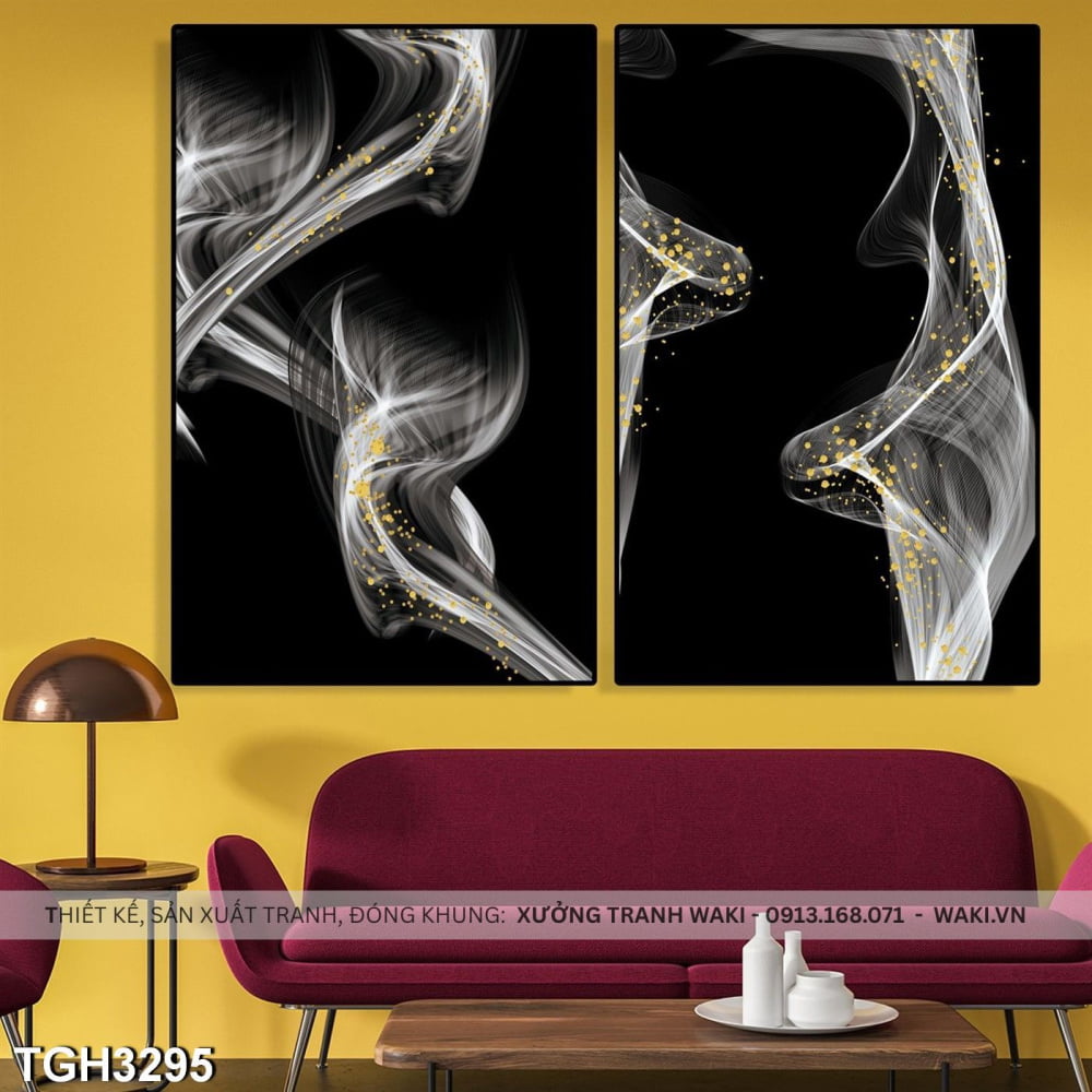Bộ 2 tranh hiện đại " Làn khói hư ảo " | Tranh canvas WR7778 Đặt mua Bộ 2 tranh hiện đại " Làn khói hư ảo " | Tranh canvas WR7778