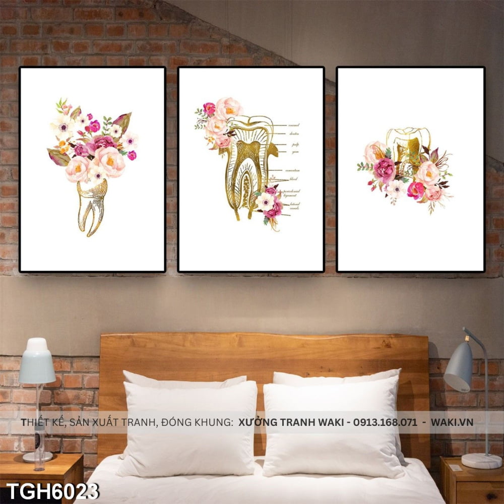 Bộ 3 tranh tráng gương " Nha khoa nghệ thuật " | Tranh hiện đại WR7581 Đặt mua Bộ 3 tranh tráng gương " Nha khoa nghệ thuật " | Tranh hiện đại WR7581