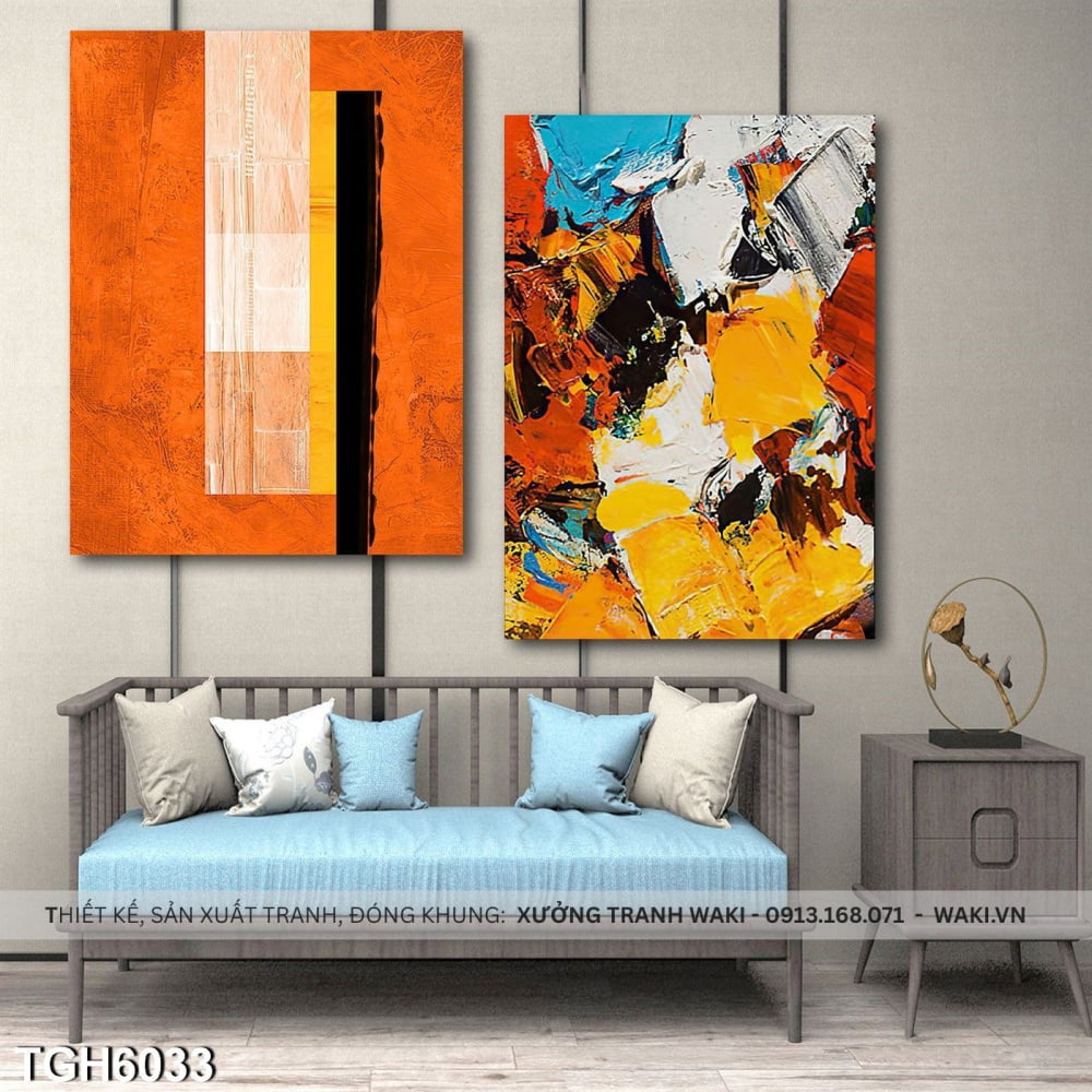 Đặt mua Bộ 2 tranh hiện đai " Đa sắc màu " | Tranh canvas WR7572