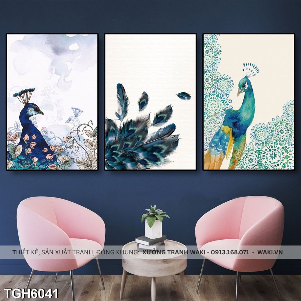 Bộ 3 tranh tráng gương "Gương Công và Hoa xanh" | phòng ngủ WR7564 Đặt mua Bộ 3 tranh tráng gương "Gương Công và Hoa xanh" | phòng ngủ WR7564