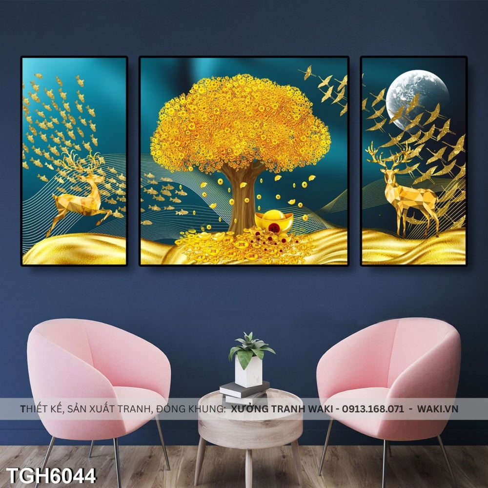 Bộ 3 tranh trang trí " Huơu vàng " | Tranh phòng ngủ WR7561 Đặt mua Bộ 3 tranh trang trí " Huơu vàng " | Tranh phòng ngủ WR7561