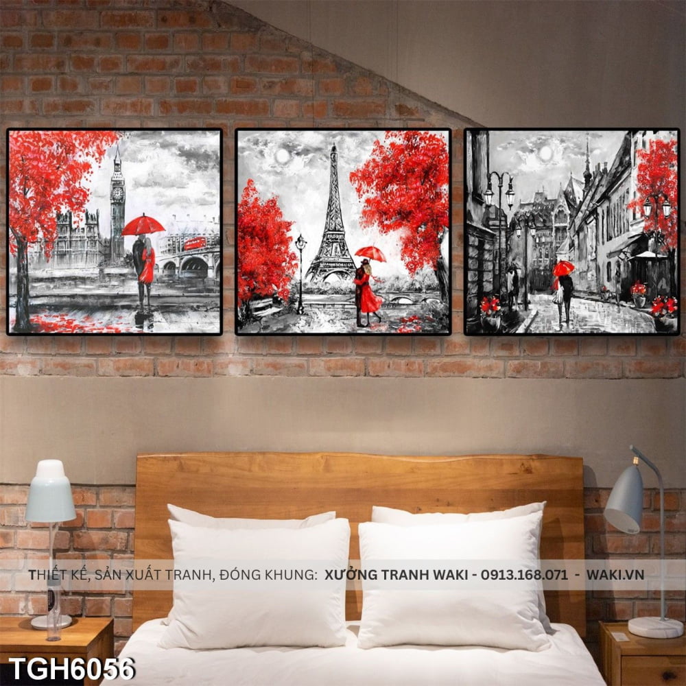 Bộ 3 tranh phòng ngủ "Hẹn hò dưới chân Tháp Eiffel" | Tranh treo tường WR7549 Đặt mua Bộ 3 tranh phòng ngủ "Hẹn hò dưới chân Tháp Eiffel" | Tranh treo tường WR7549