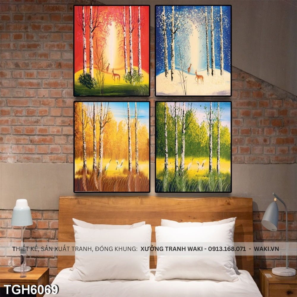 Bộ 4 tranh "Thiên nhiên và động vật " | Tranh trang trí WR7536 Đặt mua Bộ 4 tranh "Thiên nhiên và động vật " | Tranh trang trí WR7536