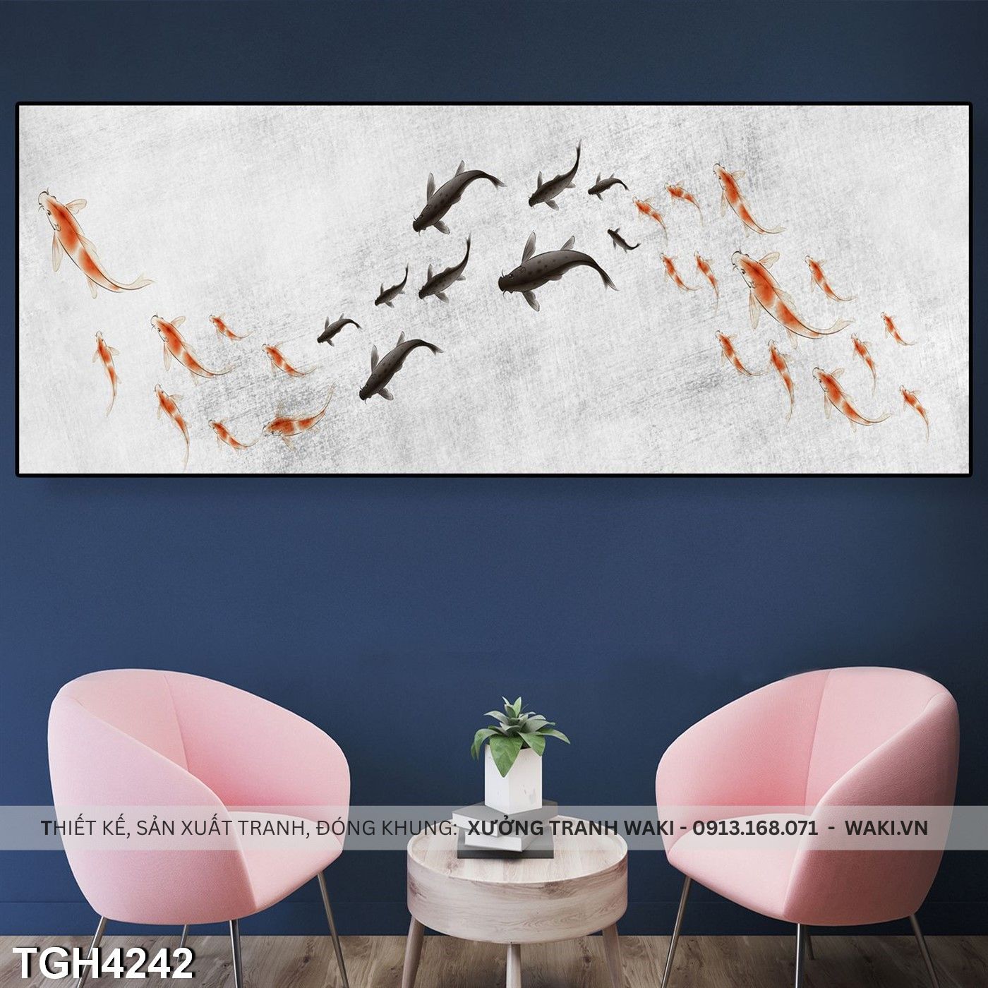 Đặt mua Tranh Cá bơi lượn theo bầy | Tranh trang trí ấn tượng  TGH4242