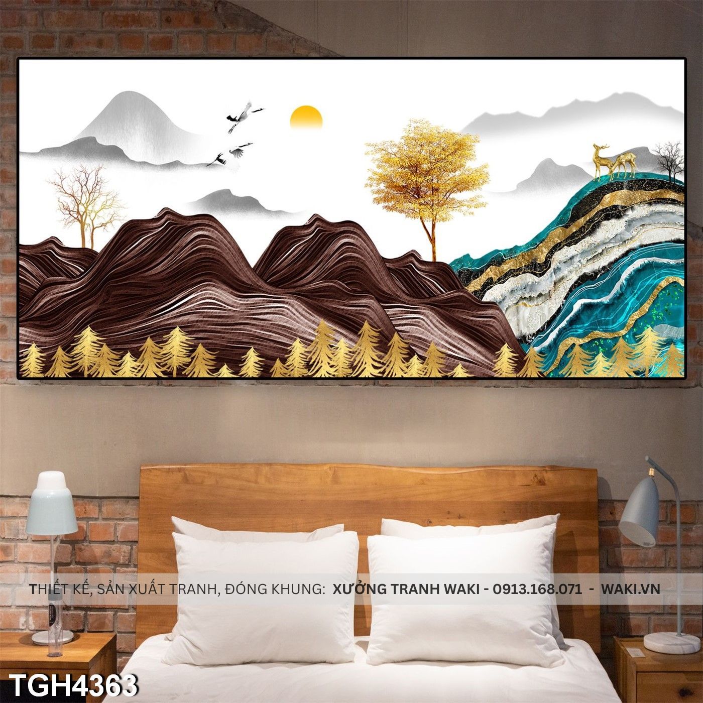 Đặt mua Tranh Quang cảnh ở trên núi | Tranh phòng khách giá rẻ  TGH4363