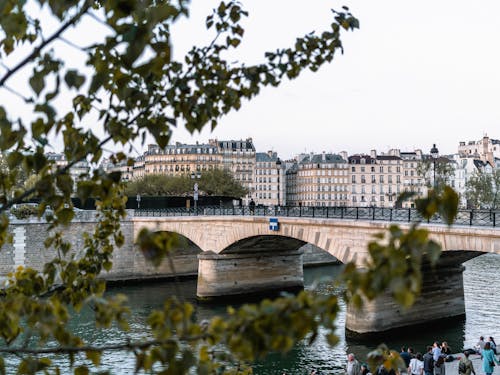 Ảnh chụp từ cây cầu bắc qua sông Seine