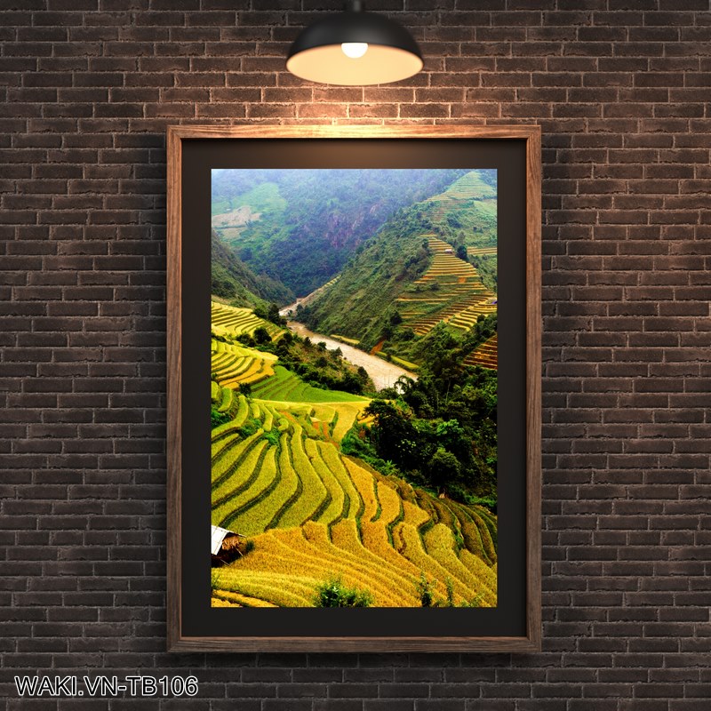 Đặt mua Tranh trang trí ruộng bậc thang Hà Giang mùa lúa chín - TB106