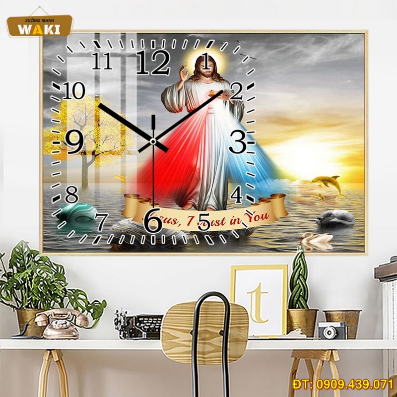 Đặt mua Tranh đồng hồ Thiên Chúa giá rẻ DHCG124