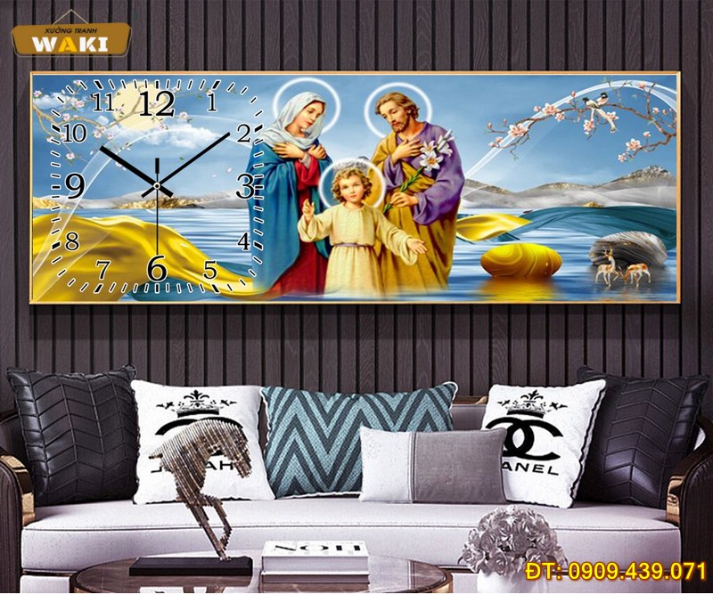 Đặt mua Tranh đồng hồ Thiên Chúa giá rẻ DHCG133