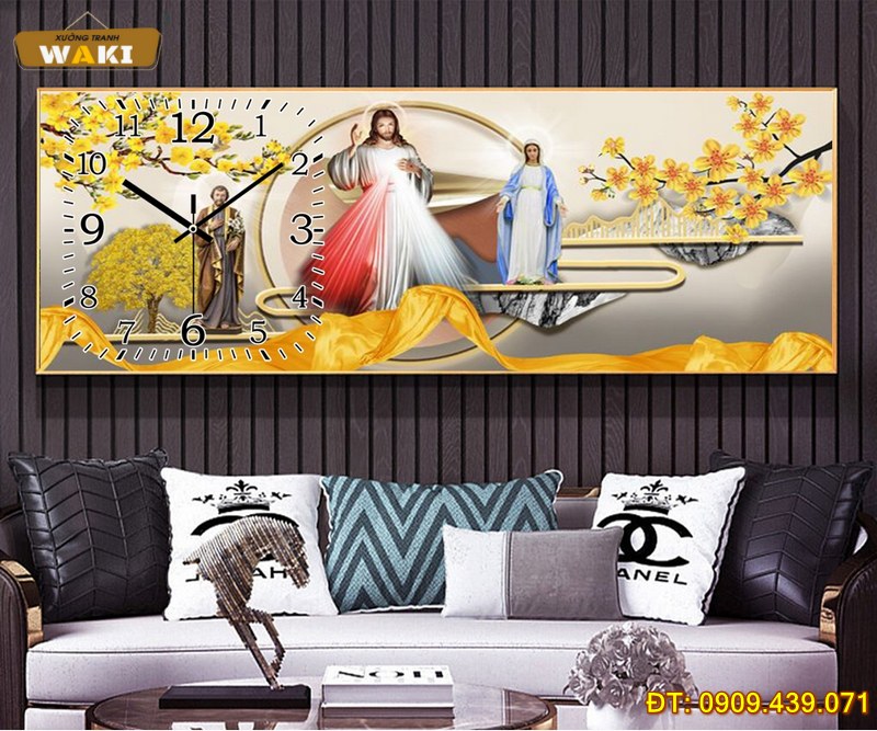 Đặt mua Tranh đồng hồ Thiên Chúa giá rẻ DHCG163