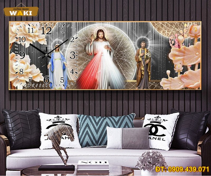 Đặt mua Tranh đồng hồ Thiên Chúa giá rẻ DHCG181