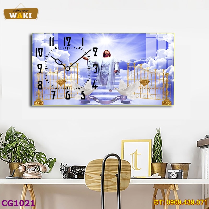 Đặt mua Tranh đồng hồ Thiên Chúa giá rẻ DHCG046