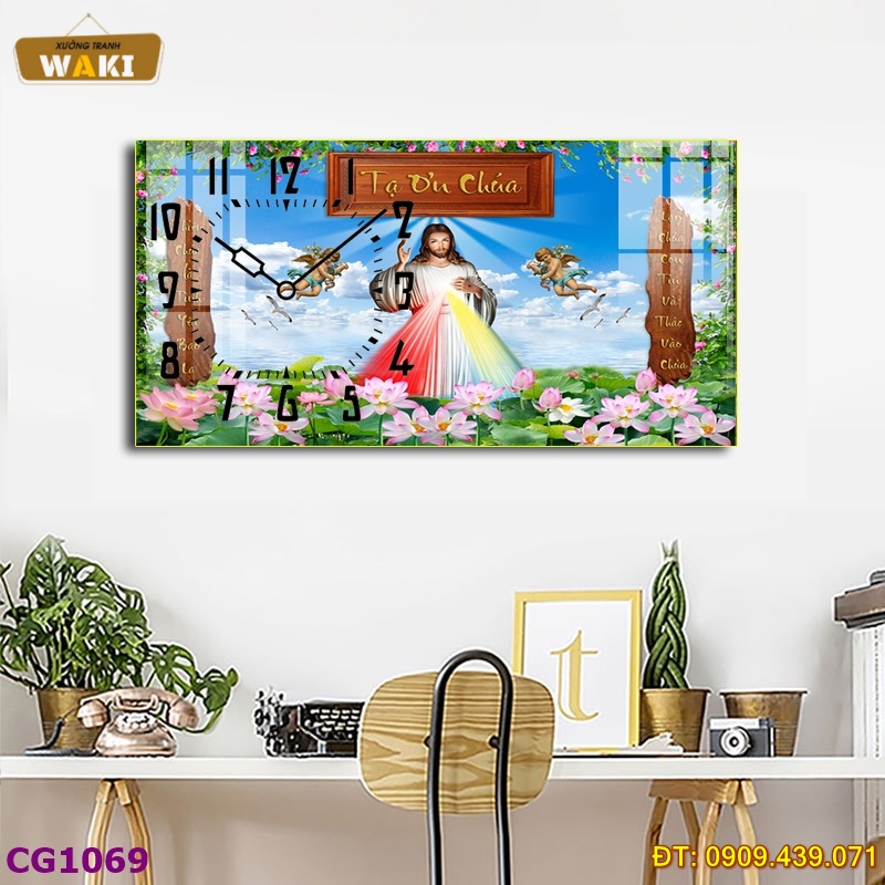 Đặt mua Tranh đồng hồ Thiên Chúa giá rẻ DHCG064