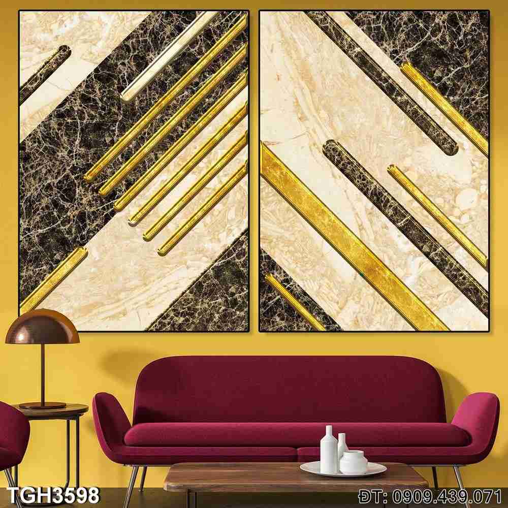 Đặt mua Bộ 2 tranh khối liên kết hợp nhất - Mã:TGH3598