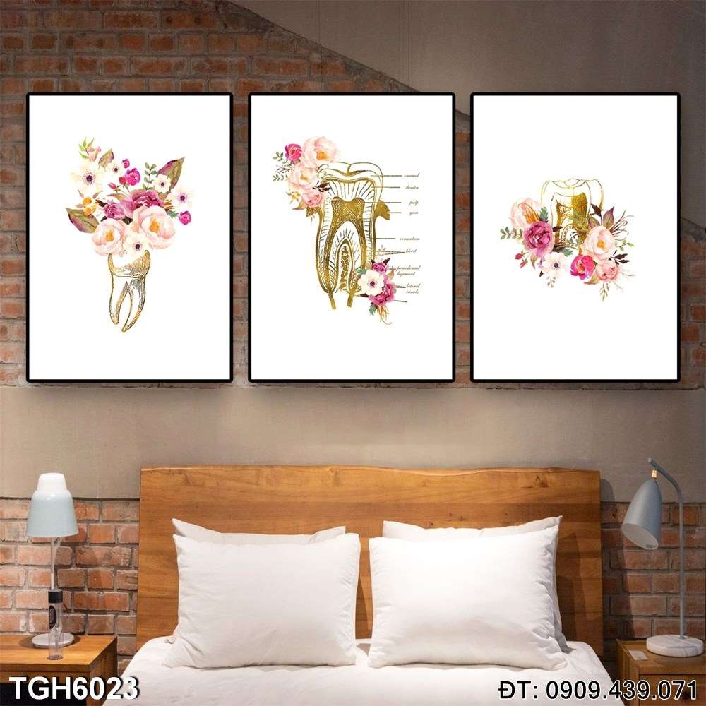 Đặt mua Bộ 3 tranh Chiếc Răng Hoa